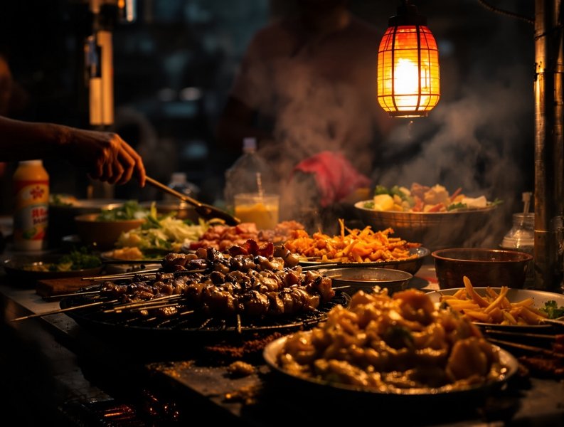 电影作品 · 味觉的旅行 深夜美食影像集结 行动号召背景